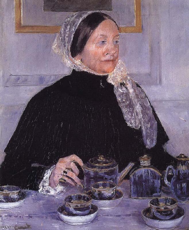Mary Cassatt Woman beside tea-table Sweden oil painting art